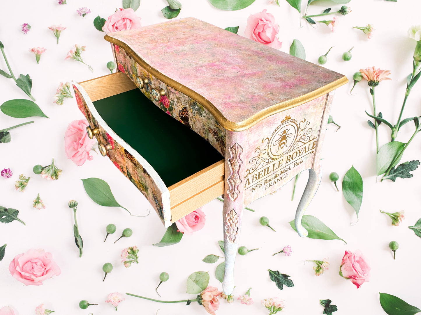 Vintage Rococo Chest with Butterfly Decoupage