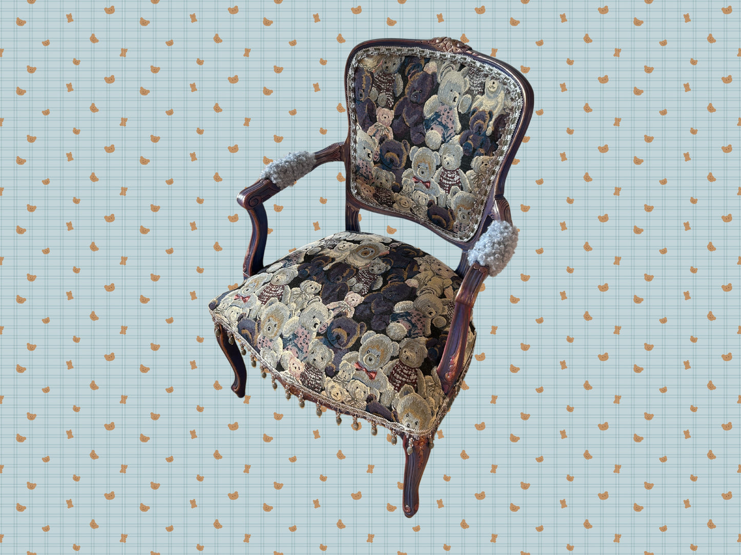 Armchair with Upholstery Teddy Bear Vintage