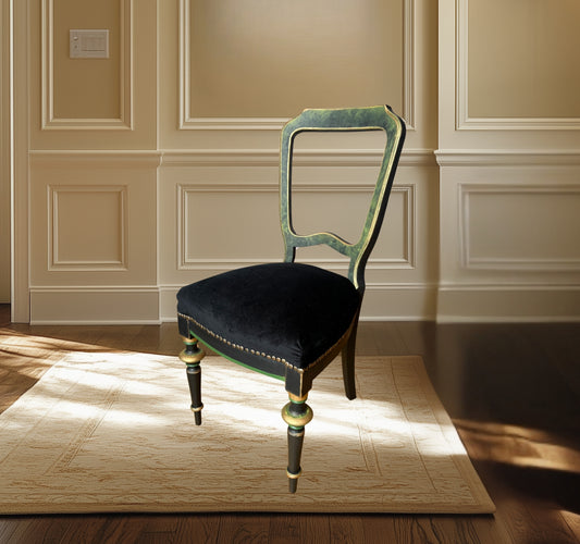 Chair - Black Velvet Antique.